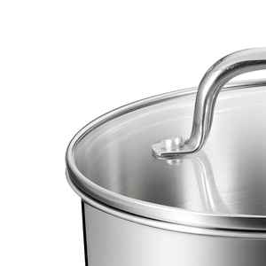 <span class=keywords><strong>Casserole</strong></span> en acier inoxydable écologique de 18 cm avec revêtement antiadhésif <span class=keywords><strong>sans</strong></span> <span class=keywords><strong>PFOA</strong></span>, couvercle en verre, compatible gaz et <span class=keywords><strong>induction</strong></span>, légère, pot de cuisson - Product Image 3