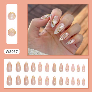 3D ojo <span class=keywords><strong>de</strong></span> gato tulipán encaje francés extraíble Nail Art 24 piezas Prensa en <span class=keywords><strong>uñas</strong></span> cubierta completa personalizada puntas francesas Prensa en <span class=keywords><strong>uñas</strong></span> arte - Product Image 2