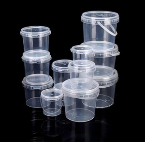 Balde de Plástico Transparente Simples Estilo Americano para Vinho e Cerveja com Tampa, disponível em 150/300/500ml/1L/1.2L/1.5L/2L/3L/4L/5L/6L - Product Image 3