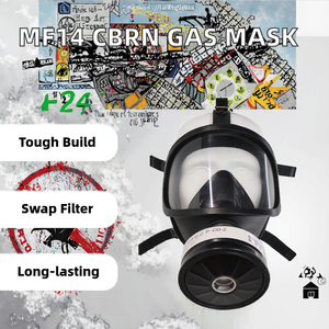 <span class=keywords><strong>Masque</strong></span> <span class=keywords><strong>respiratoire</strong></span> complet anti-rayonnement nucléaire CBRN MF14, réutilisable, lavable, avec cartouches filtrantes en caoutchouc à 2 couches - Product Image 2