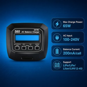 <span class=keywords><strong>Chargeur</strong></span>-dé<span class=keywords><strong>chargeur</strong></span> AC original SKYRC S65 65W 6A pour batteries LiPo LiHV NiMH 2-4S de drones de course FPV RC - Product Image 4