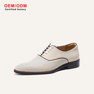 Chaussures habillées pour hommes en cuir de vachette perforées, style brogue, sur mesure OEM, grande taille, à lacets, rehaussantes, pour mariage - Product Image 1