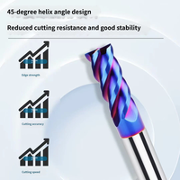 BWIN Fraise conique à bout sphérique à 4 cannelures pour routeur CNC, fraise à queue R0.25-R1.0, queue de 1/8, revêtement AlTiN, ODM