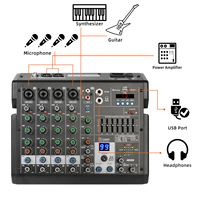 Console de mixage audio numérique Biner B6 Professional, vente chaude, intégrant 99 types d'effets DSP, 6 canaux, mixeur audio USB