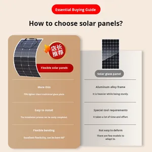 <span class=keywords><strong>Panneau</strong></span> solaire photovoltaïque flexible 200W à vente chaude <span class=keywords><strong>pour</strong></span> la charge de <span class=keywords><strong>voiture</strong></span>, tricycle, véhicule électrique, 18V, portable, noir/blanc - Product Image 3