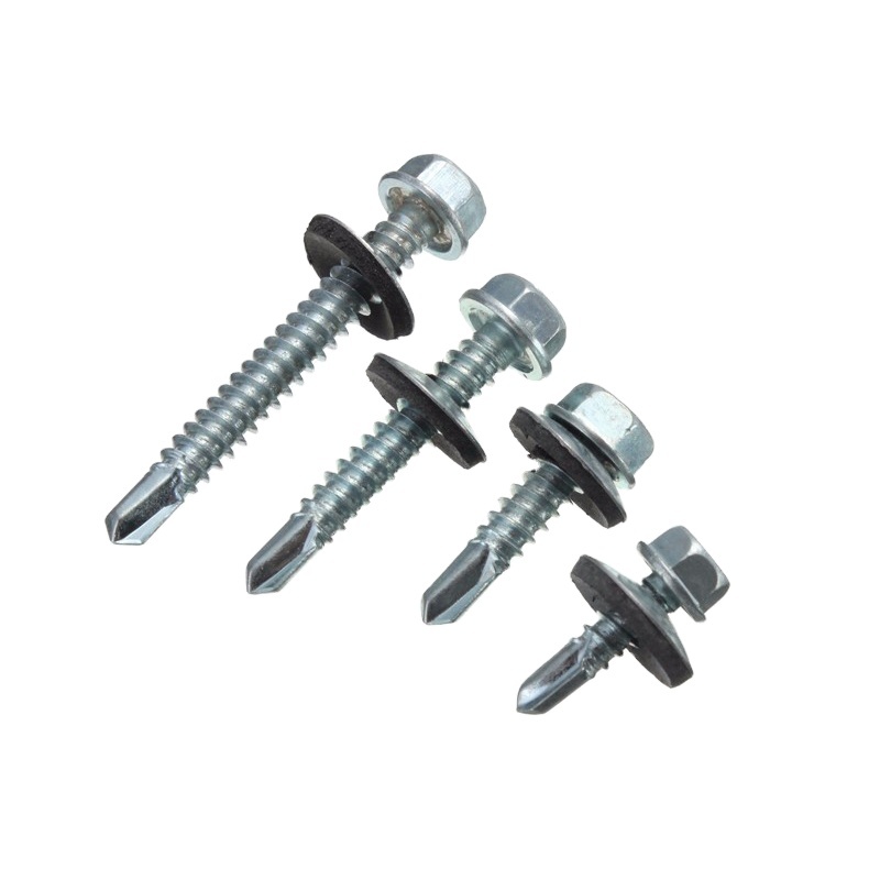 80 Pcs #8 X 1-1/2" Sheet Metal Screws – Hex Washer Head, Self-Drilling, 410 Stainless Steel, With Washers - View #7