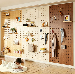 Panel Organizador de Pared de Madera con Ganchos y Estantes <span class=keywords><strong>para</strong></span> el Hogar, Oficina, Sala de Manualidades, Exhibición de Herramientas - Product Image 4