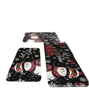 Juego de Alfombrillas de Cocina Navideñas con Patrón de Copos de Nieve Rojos, Antideslizantes, Absorbentes de Agua, Rectangulares, Estilo Rústico, Fáciles de Limpiar - Product Image 5