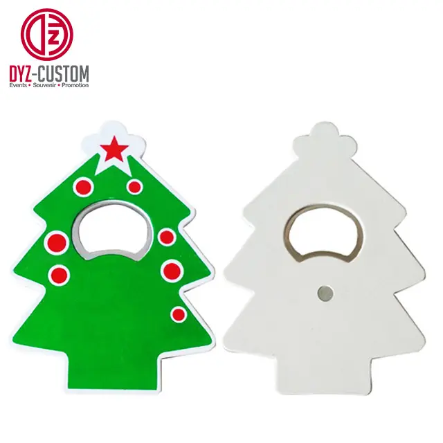 Promotionele Kerstboom Vorm Flesopener Koelkast Magneten Schattige Openers Voor Uw Huis