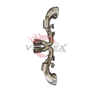 Vortex Mirror Polished Stainless Steel Valved Catback <b>Exhaust</b> For Porsche 911 992 GT3 4.0L High Rev N/A Track Racing Muffler - Product Image 5