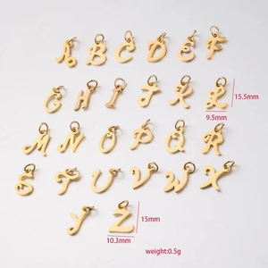 Nuovo nome <span class=keywords><strong>monogramma</strong></span> iniziale lettera a a a Z ciondolo per la collana Charm in acciaio inox oro colore argento 18K - Product Image 1