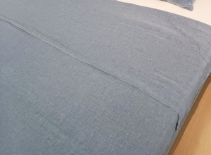 Juego de Sábanas de Algodón 100% de Doble Capa, Color Azul Sólido, Estilo Suave, para Todas las Temporadas, Fábrica <span class=keywords><strong>Sndon</strong></span> de Guangzhou - Product Image 6