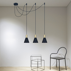 Classic Modern Dining Metal Black and Gold Pendant <strong>Lights</strong> Drop Lighting Pendant Lamp 3 <strong>Cluster</strong> Spider Pendant <strong>Light</strong> - Product Image 1