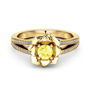 Rose Shape Zircon Inlaid Women Ring Elegant Daily Party Hand Jewelry - Product Image 6