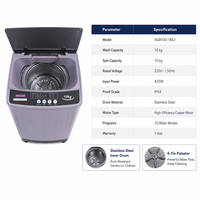 Wholesale 10kg Top Load Fully Automatic Electric Washing Machine for Household Hotel Use English All-In-One Washer/Dryer