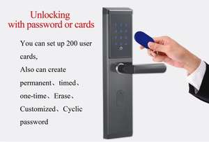 Vente chaude <span class=keywords><strong>de</strong></span> haute qualité TTlock numérique Rfid clavier poignée serrure <span class=keywords><strong>de</strong></span> porte avec <span class=keywords><strong>meilleur</strong></span> prix passerelle WIFI en option - Product Image 4