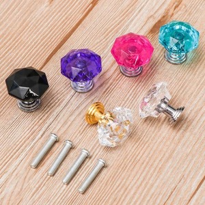 5PCS 다채로운 다이아몬드 모양 크리스탈 유리 캐비닛 손잡이 보석 상자 서랍 당겨 가구 손잡이 하드웨어 - Product Image 3