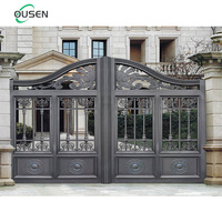Porte de Villa Automatique à Battant en Alliage d'Aluminium, Modèle Front Royal Smart, pour Entrée Principale, avec Photos de Designs pour Mur de Clôture de Cour