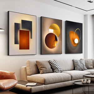 Decorazione domestica geometria arancione Poster di lusso arte da parete Cuadros pittura su <span class=keywords><strong>vetro</strong></span> moderno immagini opere d'arte stampa su tela astratta - Product Image 2