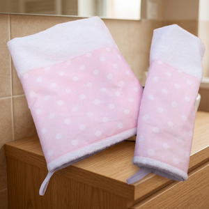 Juego de Toallas de Baño de Algodón con Puntos Rosas, 2 Piezas, Suaves y Delicadas con la Piel, Accesorios para Baño - Product Image 3