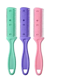 Модный двухсторонний нож LNRRABC, домашняя Расческа для стрижки волос, разные цвета, пластиковая ручка, двойное лезвие, расческа для волос/триммер для волос