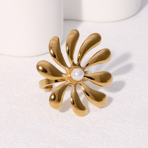 Anillo <span class=keywords><strong>de</strong></span> acero inoxidable superventas transfronterizo con boca ajustable, moderno y <span class=keywords><strong>de</strong></span> lujo ligero, chapado en oro <span class=keywords><strong>de</strong></span> 18k - Product Image 2
