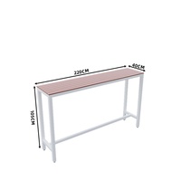 Table de bar et chaises modernes d'extérieur, imperméables, avec base en fer, pour 4 personnes, table longue rectangulaire pour petite cour