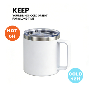 Gobelet isotherme personnalisé de 14 oz avec poignée, en acier inoxydable à double paroi, avec couvercle coulissant, <span class=keywords><strong>tasse</strong></span> à café portable pour le voyage, vente en gros - Product Image 3