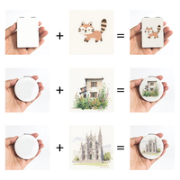 Miroir de maquillage pliable compact en verre moderne personnalisé, sur mesure, moins cher, avec logo personnalisé, souvenirs de mariage