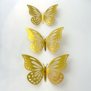 12 pièces/sac Décoration de gâteau en acrylique double face style papillon Ins pour la fête des mères et les anniversaires, fournitures de décoration de gâteaux - Product Image 1