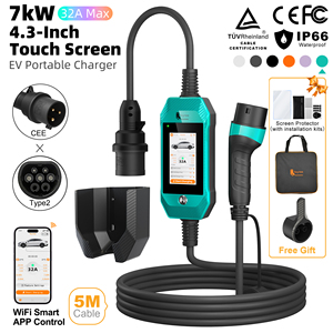 Chargeur de voiture électrique Feyree 7 kW Type 2 Niveau 2, charge rapide EV, courant réglable 32A, contrôle WIFI avec mise à niveau OTA, câble de 5 m - Product Image 1