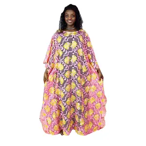 Newest African Dashiki Fashion Loose Embroidery Long Dresses For Women Elegant Lace Abaya Casual Maxi Robe Oversize Kaftan Dress