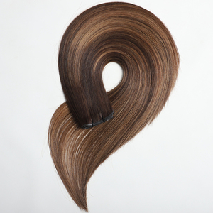 <span class=keywords><strong>Extension</strong></span> di <span class=keywords><strong>capelli</strong></span> umani di lusso brasiliano di lusso di fabbrica doppia disegnata invisibile legata a mano ondulata Balayage Design <span class=keywords><strong>capelli</strong></span> <span class=keywords><strong>veri</strong></span> di colore chiaro - Product Image 2