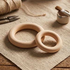 Anneau de serviette en bois de <span class=keywords><strong>hêtre</strong></span> peint, cercles en bois <span class=keywords><strong>massif</strong></span>, connecteurs de suspension, support pour plantes, artisanat moderne et durable - Product Image 2