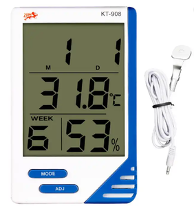 Lớn LED hiển thị ngoài trời trong nhà kỹ thuật số hộ gia đình Nhiệt kế ẩm kế kt908 với dây cảm biến và đồng hồ hiển thị - Product Image 6