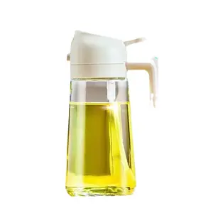 Vente en gros de vaporisateur d'huile d'olive 470ML en verre jaune beige vert pour la cuisine