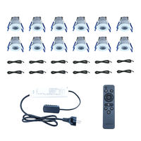 Mini projecteur LED encastré 12V IP65, 12 pièces, télécommande, intensité variable, blanc, spot encastré en aluminium pour pergola, véranda