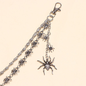 Cadena de cintura gótica oscura con diseño de araña, de plata tibetana, unisex, para Halloween, con colgante de borla. - Product Image 4