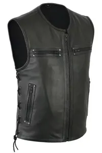 Gran tamaño 5XL impermeable PU cuero motocicleta <span class=keywords><strong>chaleco</strong></span> chaquetas para Hombres Nuevo Color sólido invierno ropa exterior <span class=keywords><strong>chaleco</strong></span> - Product Image 5