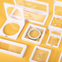 Boîte de présentation et d'emballage pour bijoux flottants avec film PE, support de cadre flottant à membrane 3D