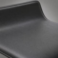 Tabouret de bar réglable en hauteur JOHOOFURNITURE, en cuir PVC noir moderne, pour cuisine et restaurant