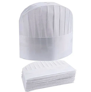 Chapeau de chef jetable blanc en non-tissé pour la cuisine, la boulangerie, le travail, le restaurant, la restauration, le boulanger, le cuisinier - Product Image 1