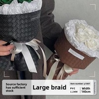 Tissu en cuir PVC 1,2 mm à grands carreaux, motif floral gaufré, épais, vente en gros, pour meubles et boîtes de rangement domestiques Y1007