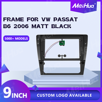 Cadre de radio de voiture Meihua 9 pouces pour VW Passat B6 2006 2DIN, panneau stéréo avec faisceau de câblage