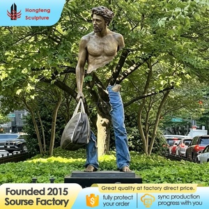 Statua Scultura del Viaggiatore in Bronzo <span class=keywords><strong>Bruno</strong></span>, Design Moderno Stile Astratto, Traforata, per Decorazione Paesaggistica Esterna - Product Image 5