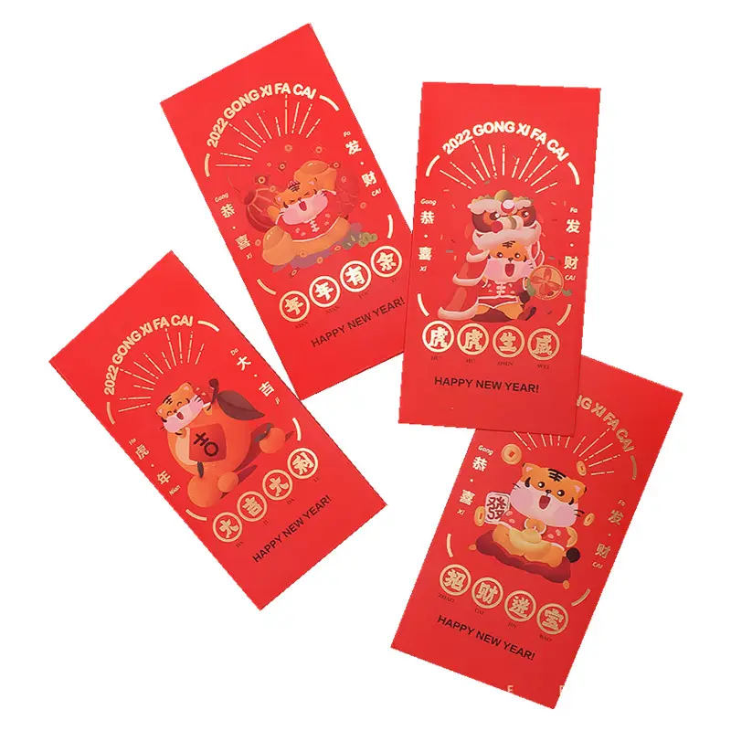 قسط عبوة حمراء الصينية العام الجديد التعبئة والتغليف الأحمر ظرف جيب ورقة التعبئة والتغليف المغلف الأحمر