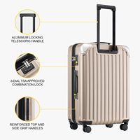 Valise Fashion Beige Valise rigide de 28 pouces Bagages de luxe à ouverture frontale de grande capacité