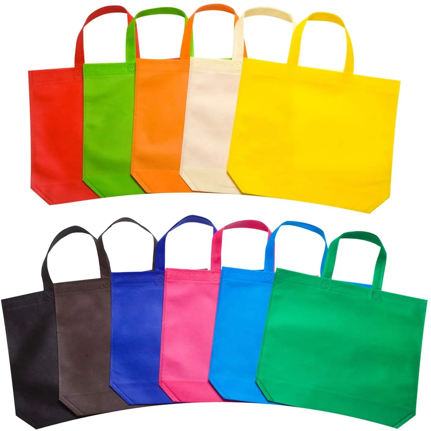 Экологичные рекламные перерабатываемые сумки-тоуты для покупок, изготовленные на заказ, с напечатанным логотипом, портативные нетканые сумки для покупок