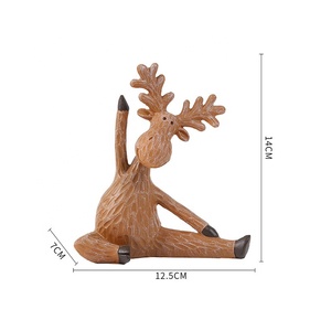 Figura Decorativa de Resina de Alce Meditando en Yoga, Estilo Navideño, para Decoración de Escritorio y Ventana, para Crear un Ambiente Festivo - Product Image 5