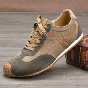 Chaussures rétro pour hommes, couleurs mélangées, bout rond, en faux daim, confortables, style décontracté - Product Image 3